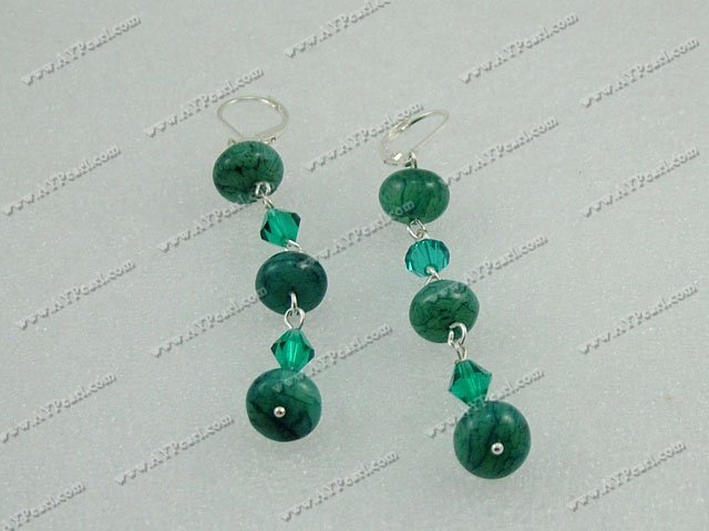 Austrian crystal jade earrings