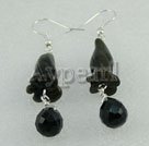 Wholesale earring-Black stone crystal earrings