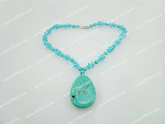 colored glaze turquoise necklace
