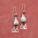 Garnet white crystal earrings