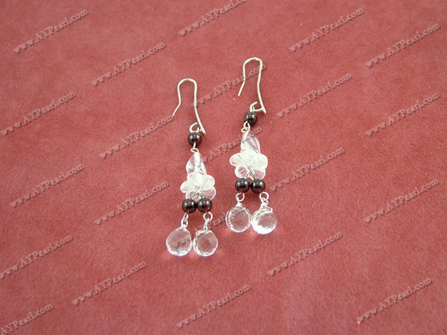 Wholesale Crystal Jewelry-Garnet white crystal earrings