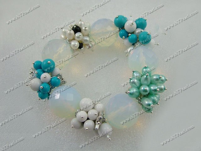pearl opal turquoise bracelet