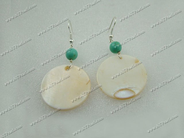 Shell Jewelry-turquoise shell earrings