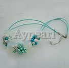 pearl turquoise opal crystal necklace