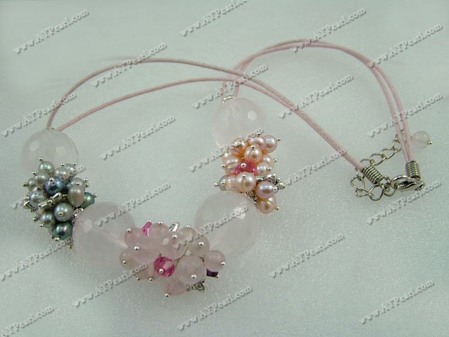 Pink Crystal Pearl österreichischen Kristall Halskette
