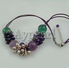 Pearl Amethyst Halskette Fluor