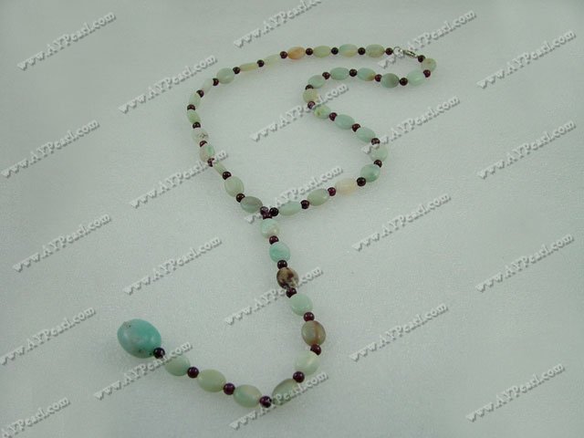 garnet Amazon stone necklace