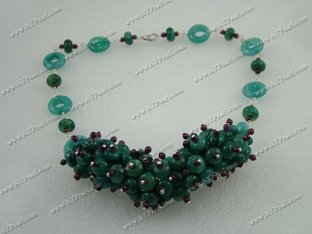 Wholesale Gemstone Jewelry-garnet blue jade necklace
