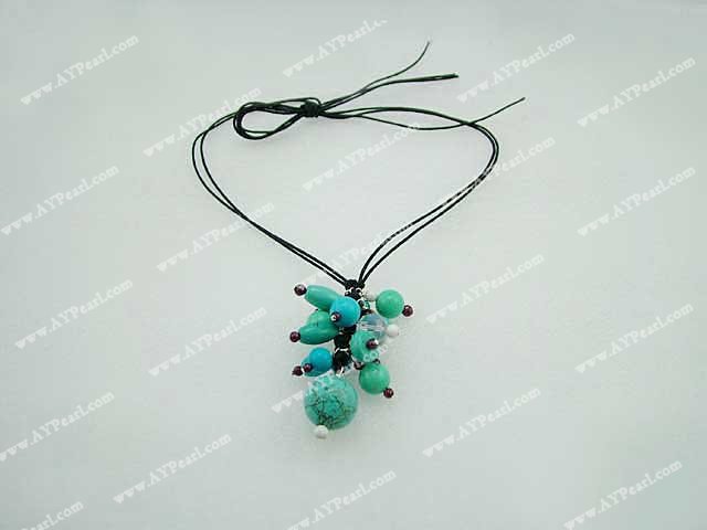 pearl garnet turquoise necklace