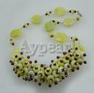 garnet lemon stone necklace