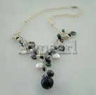 Wholesale pearl crystal blue sandstone necklace