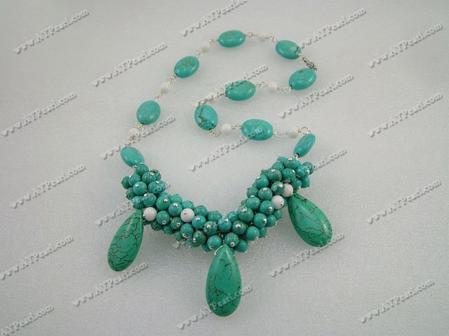 Coral & Turquoise Jewelry-porcelain turquoise necklace
