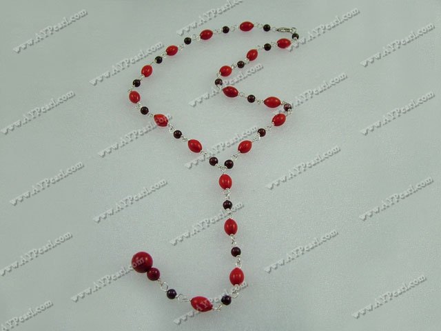 Wholesale Coral Jewelry-coral garnet necklace