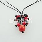 black crystal coral necklace