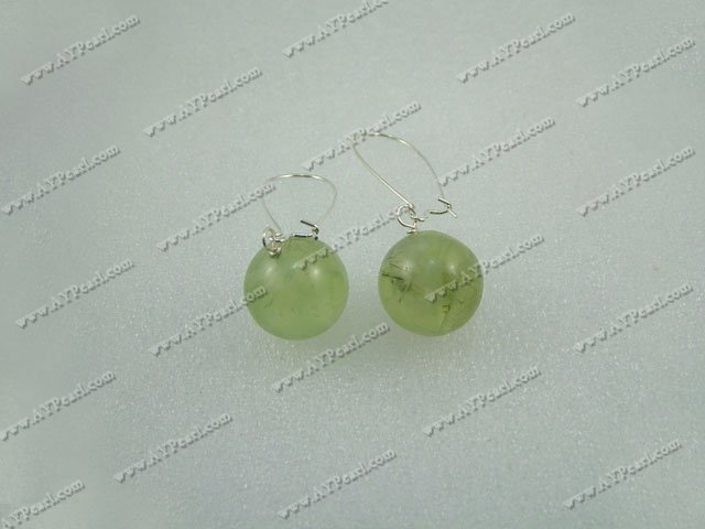 Green rutilated quartz earrings