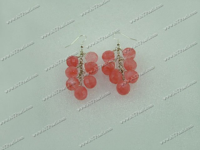 Boucles d'oreilles en quartz cerise