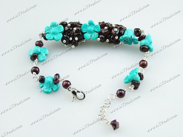 Bracelet turquoise grenat