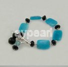 Wholesale Gemstone Bracelet-black gem blue crystal bracelet