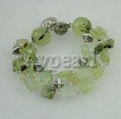 Green rutilated quartz bracelet