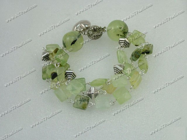 Green rutilated quartz bracelet