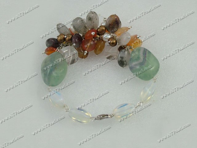 pearl crystal stone bracelet