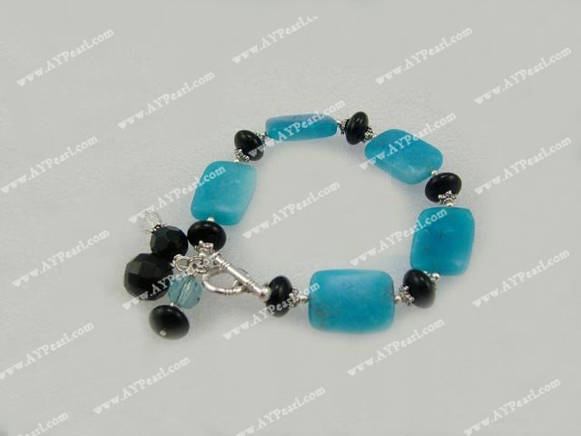 black gem blue crystal bracelet