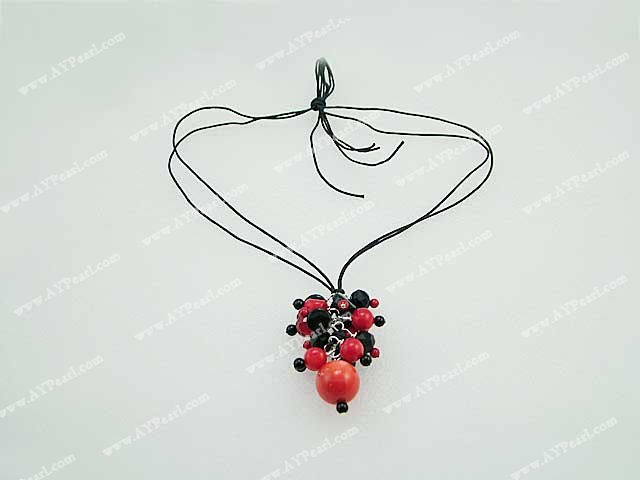 Wholesale Coral Jewelry-black crystal coral necklace