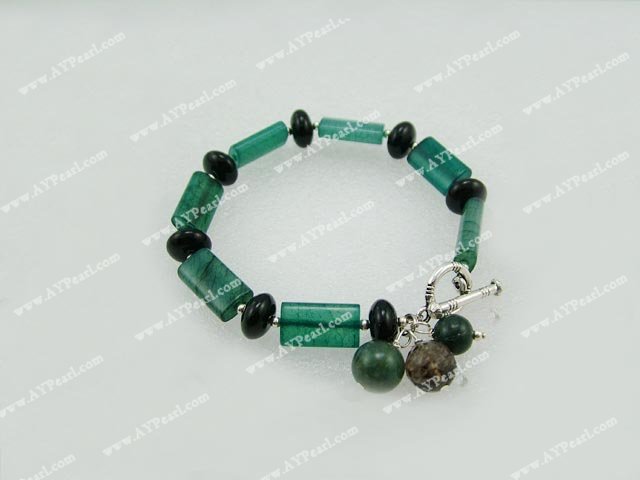 jade noir bracelet bleu perle
