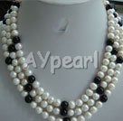 pearl black agate necklace