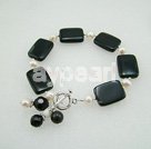 Wholesale Gemstone Bracelet-black agate pearl bracelet