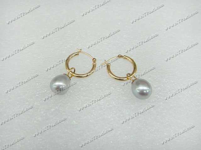 Pearl Jewelry-gray pearl earrings