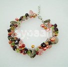 pearl garnet crystal necklace