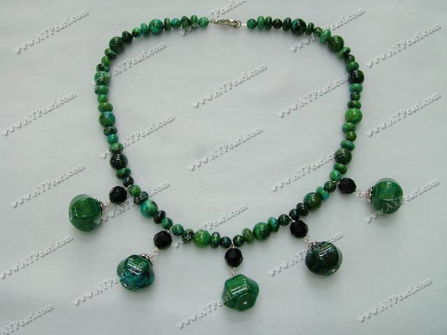 black crystal phenix stone necklace