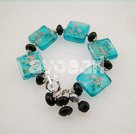 colored glaze black agate bracelet