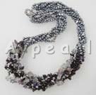 Pearl garnet  necklace Collier de perles grenat