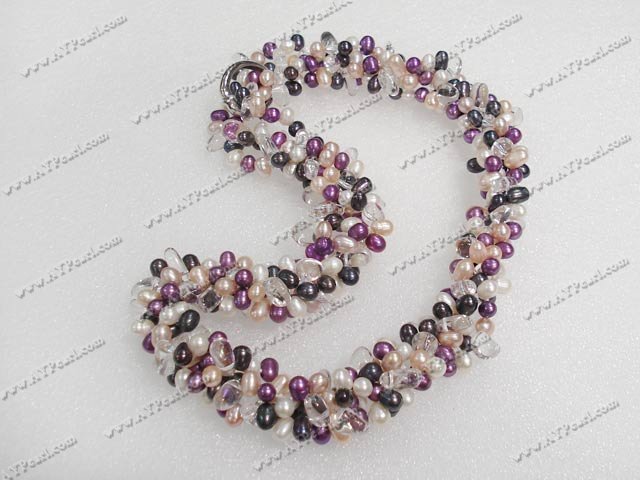 pearl rock crystal necklace