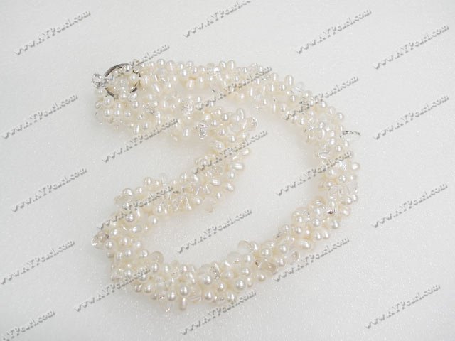 Pearl vita kristaller halsband