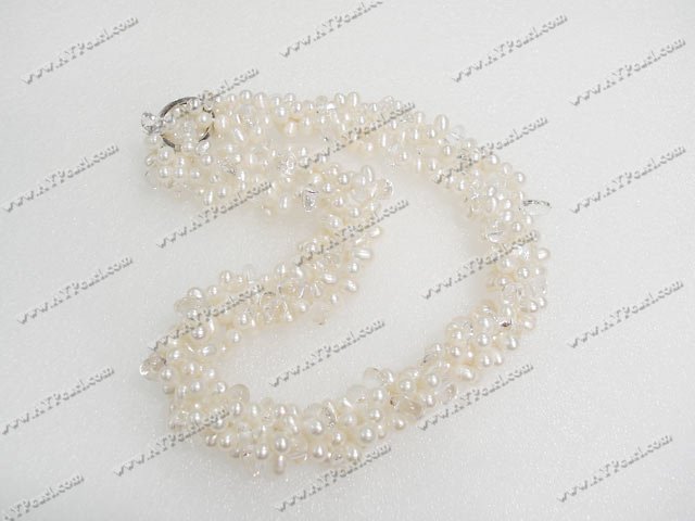 Pearl White cristal colier