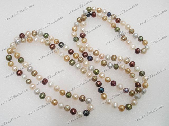 Wholesale Pearl Jewelry-colored pearl necklace