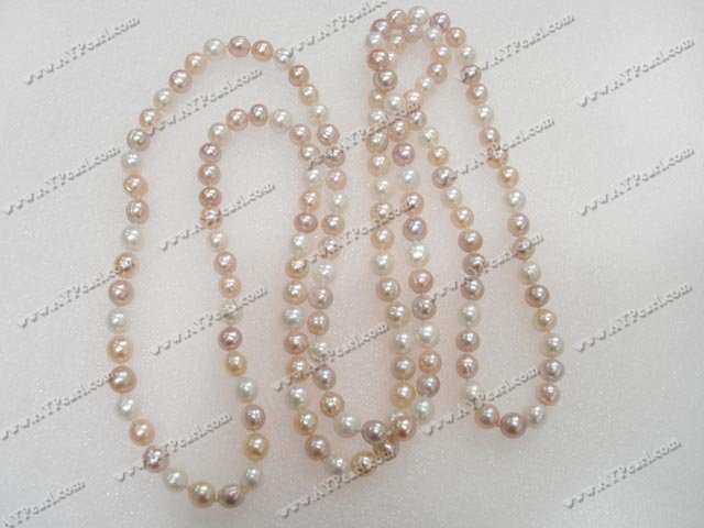 3 colors pearl necklace