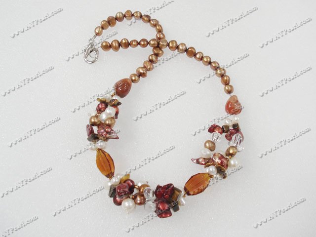 Pearl Jewelry Wholesale-pearl crystal necklace