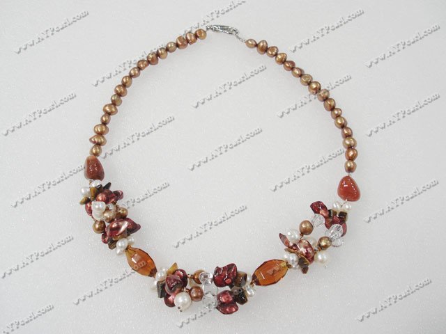 Pearl Jewelry Wholesale-pearl crystal necklace