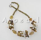 Wholesale pearl agate crystal necklace