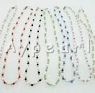 Wholesale pearl dyed crystal necklace