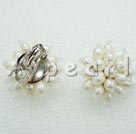 Wholesale white freshwater pearl clip stud