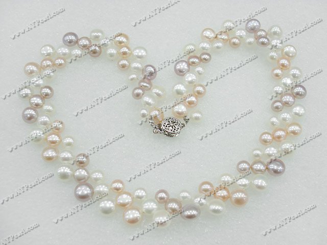 3 couleurs collier de perles