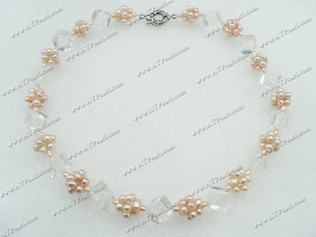 Crystal Jewelry Wholesale-pearl white crystal necklace
