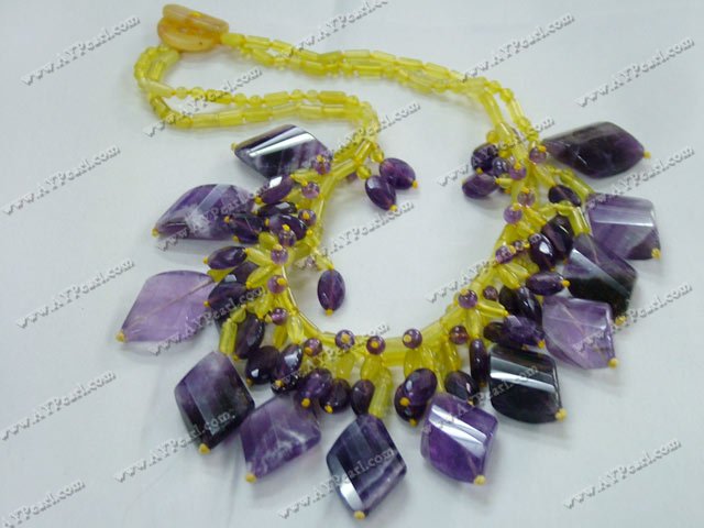 Wholesale Gemstone Jewelry-Amethyst jade necklace