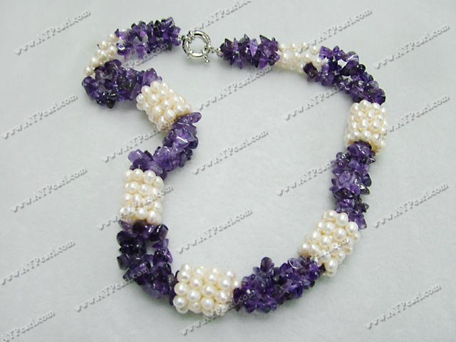 Wholesale Pearl Jewelry-Pearl amethyst necklace