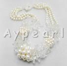 Wholesale Pearl white crystal necklace